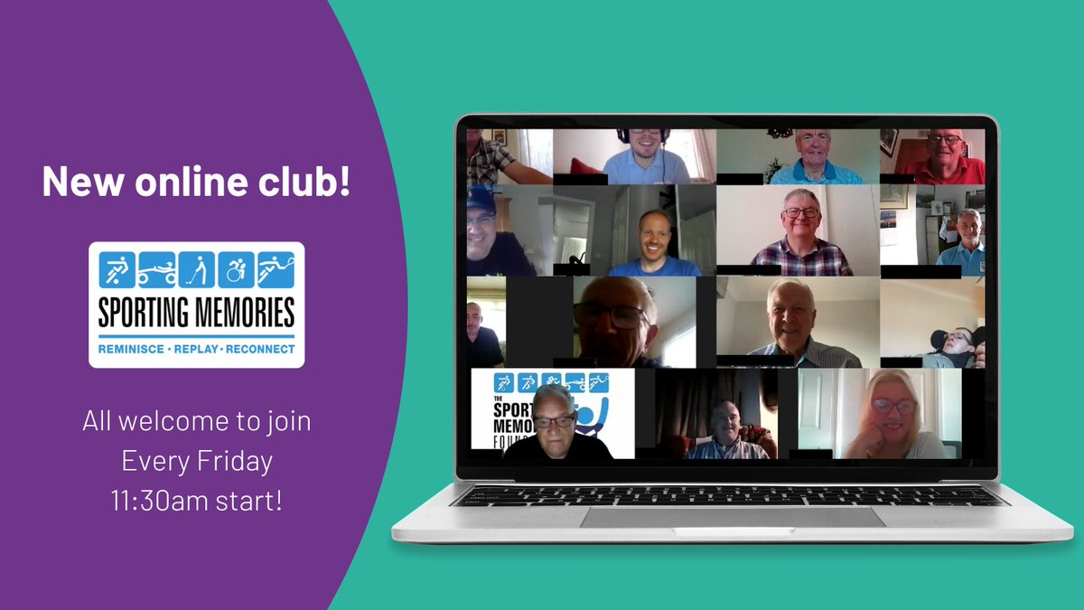 SportsMemNet's tweet image. Our new online Club is up and running!

Why not join us every Friday (including tomorrow) from 11:30am for the usual fun of a Sporting Memories session in the comfort of your own home!

All the details of how to join us can be found here: bit.ly/3SpkiU2