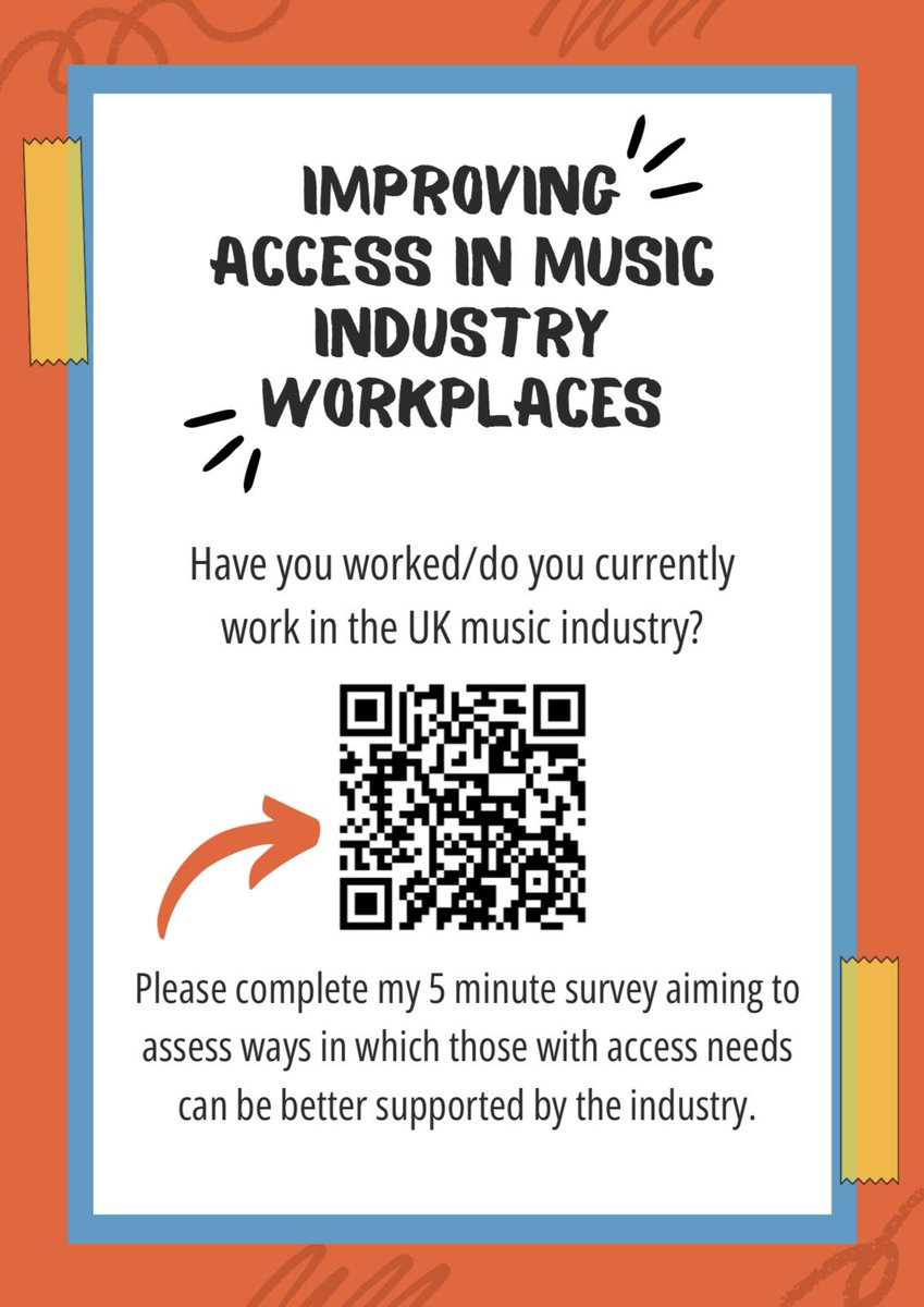 lucyyy_46's tweet photo. Hi all 👋🏻

Please spend 5 minutes filling in my survey! Anyone who works, or has worked, within the UK music industries is eligible. 

I'm aiming to assess the standards of accessibility for staff in the music industry currently.

https://t.co/r8blIeJ7WX

Thanks in advance! https://t.co/i9F8vzu7MB
