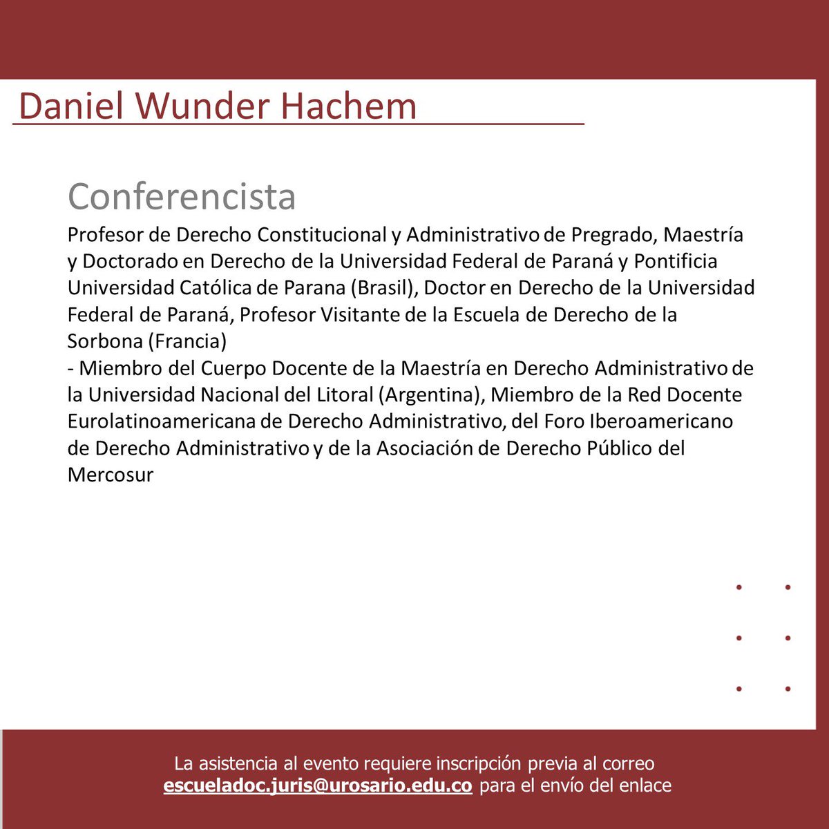 Hoje, evento para os doutorandos da <a href="/Juris_urosario/">Facultad de Jurisprudencia - URosario</a>, em Bogotá.