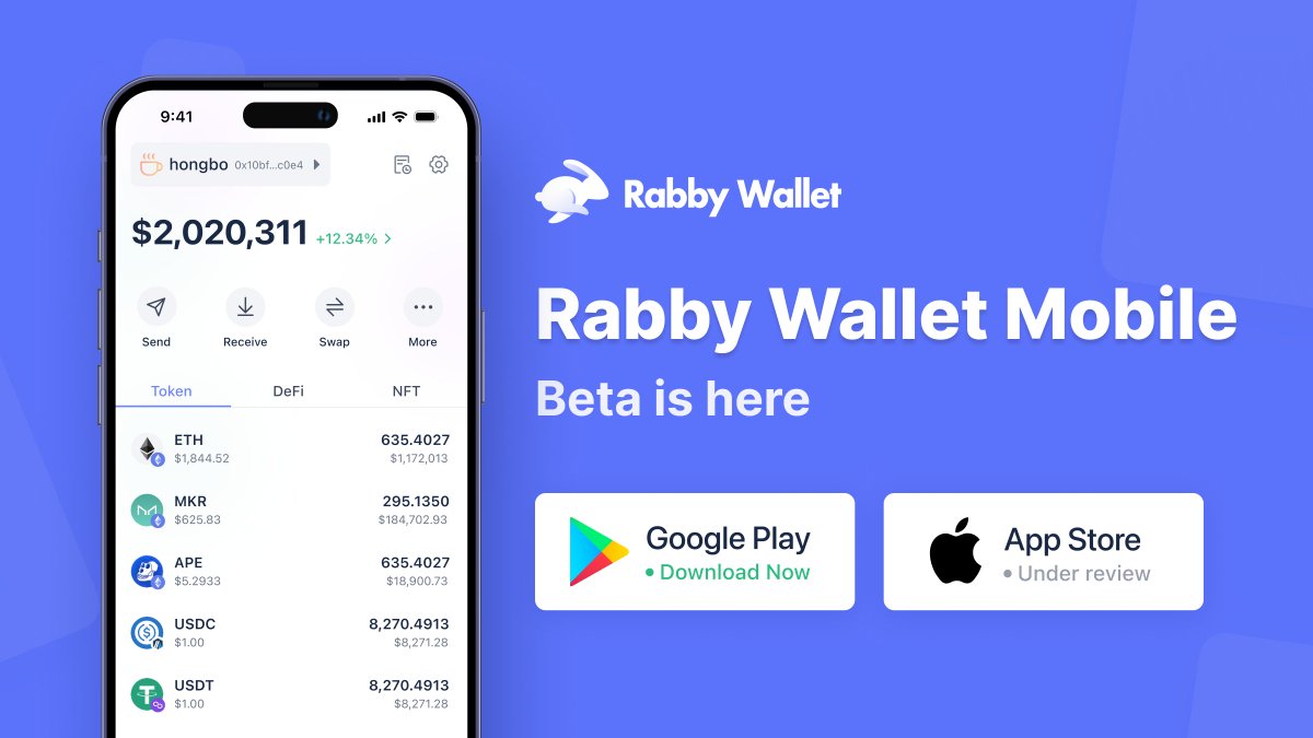 Rabby_io's tweet image. WEN mobile? Now!

Rabby Wallet Mobile Beta is here.

Connect to your current mobile wallet, and enjoy an upgraded and secure UX on mobile, with ZERO risks of migrating your seed phrase. 

Rabby has supported connecting @bitgetglobal @imTokenOfficial @MetaMask @rainbowdotme…