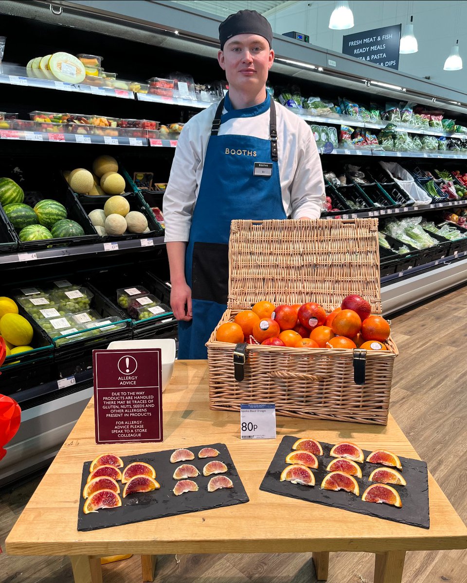 BoothsCountry's tweet photo. Zz at Kendal tastings in store today with Blood oranges, 80p each 🍊 https://t.co/1LtHLWBJf6
