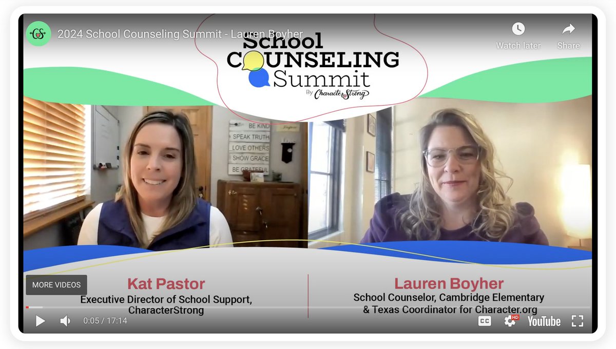 Here we go, Day 3 of our School Counseling Summit 🎉 <a href="/LaurenBoyher/">Lauren Cassilly Boyher</a>, Lezya Weglarz, Dr. Wendy Rock, and Jason Thompson join us to share insight into how to lead community care, and invite families into the process. #CharacterStrong #SchoolCounselingSummit24