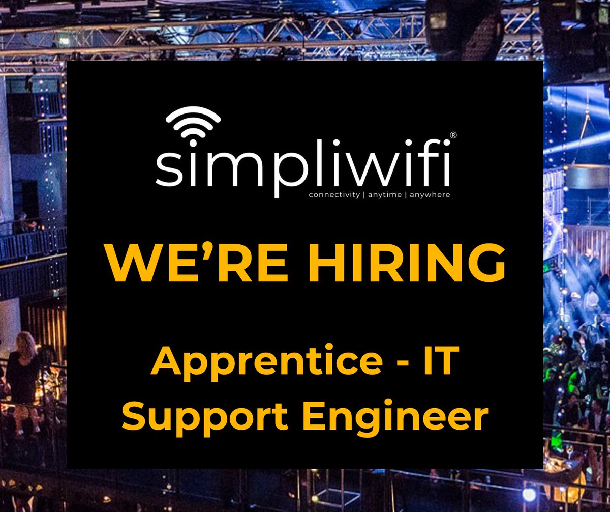It's #NationalApprenticeshipWeek so we thought we should shout about an opportunity we have to join our team! Want to learn from the best, feel valued and supported? Find out more simpliwifi.agency/2023/12/06/it-… #Apprenticeship #engineer #eventsupport #simpliconnected