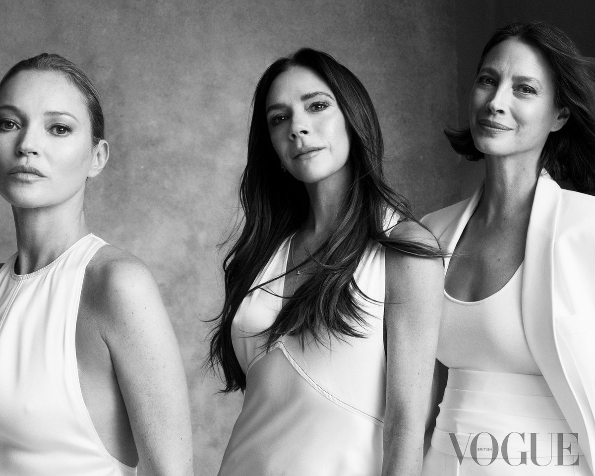 “We are getting better at celebrating women of all ages,” says #ChristyTurlington, as she stars alongside #KateMoss and #VictoriaBeckham in #BritishVogue's March 2024 issue. The powerful women are each a force of personality, style and influence. trib.al/pw4HA1L