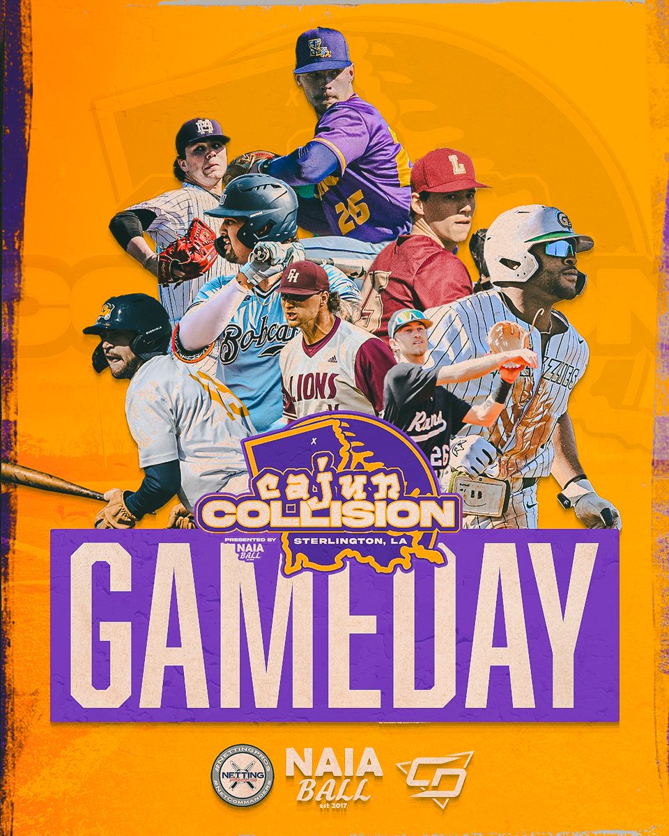 IT IS GAMEDAY HERE IN STERLINGTON! 
All our coverage is sponsored by <a href="/NettingPros/">Netting Professionals 🏟️</a>! 

All games will be streamed via the Sterlington Sports Complex Facebook page. Be sure to follow <a href="/CajunCollision/">Cajun Collision</a> in "X" and Instagram for all your updates, results, and information! <a href="/NAIABall/">NAIA Ball</a>