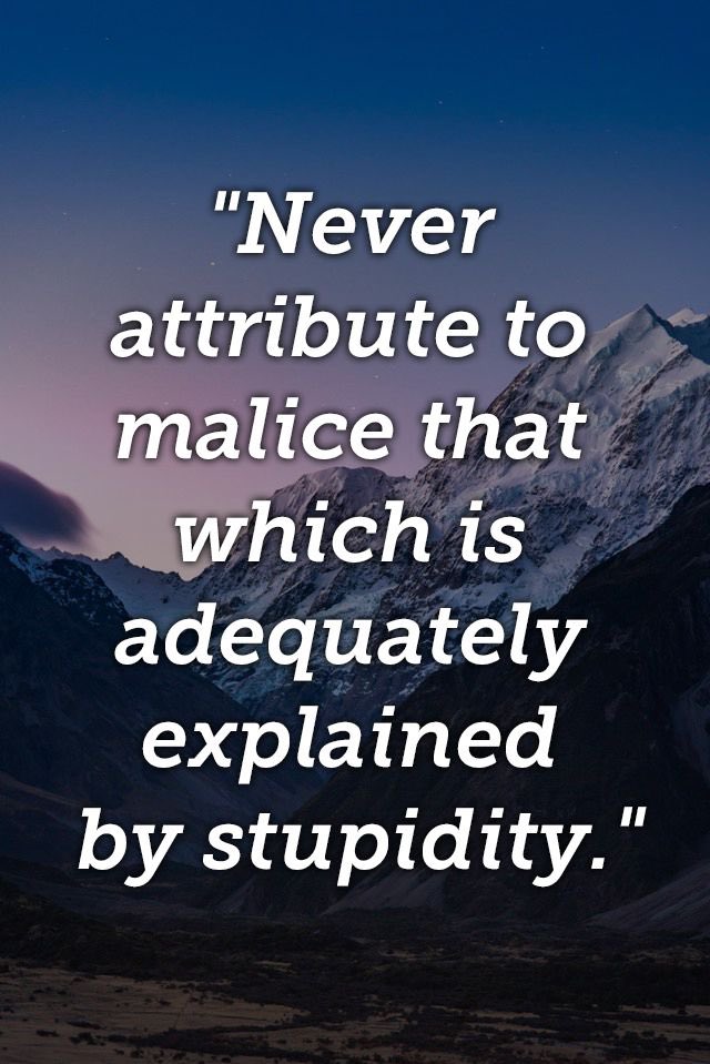 sandpitchester's tweet photo. Hanlon’s Razor

Not Everybody Is Out to Get You

#hanlonsrazor #mentalhealth #malice #Philosophy #quotesaboutlife #quoteoftheday https://t.co/xXF4BKjmzh