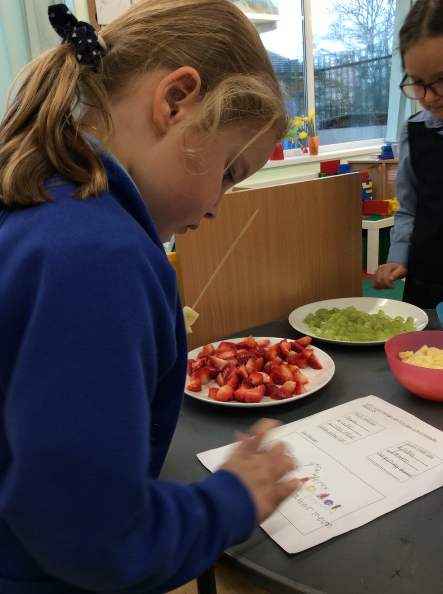 AppleySaintsCE's tweet photo. #ABASY1 have been so excited today! After tasting a range of fruit, the children designed, made and evaluated their own fruit kebabs. Don't they look delicious! #abasdt @FriendsPrimary @WN6_Mums https://t.co/iN3zoqEYRd