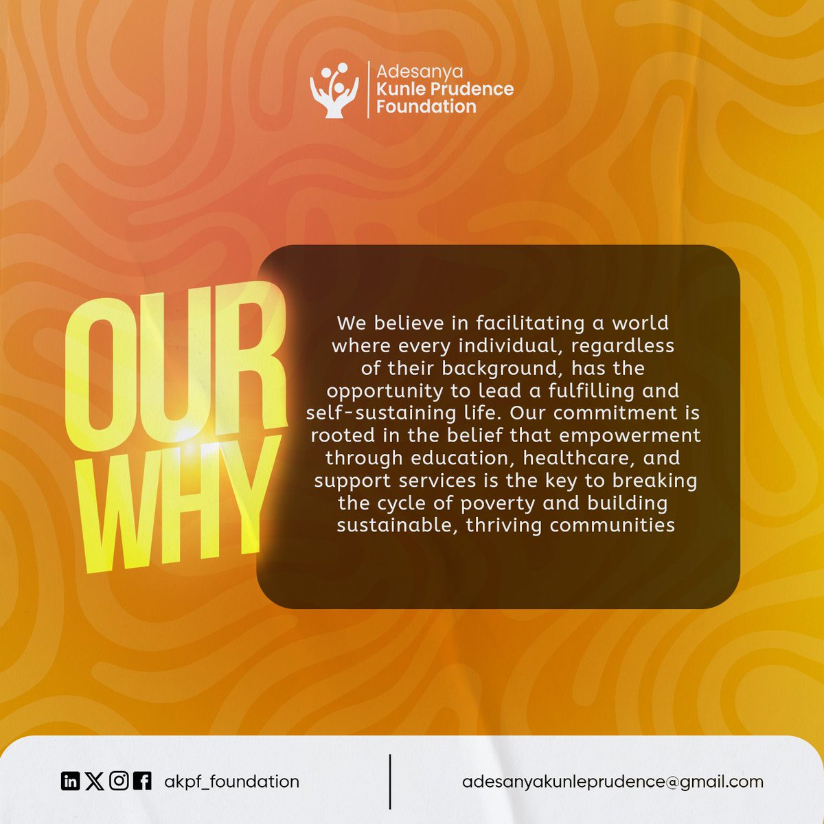 With every initiative we undertake, every life we touch, we're breaking the cycle of poverty and nurturing communities that flourish.

Join us in building a brighter and more equitable future for all. 

#empowernigeria #AKPFoundation #breakthecycle #Nigeria