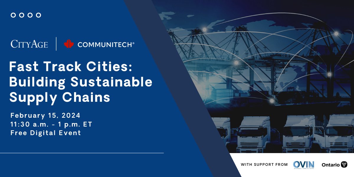 How do we develop sustainable cities? Specifically, how do we ensure sustainable supply chains? If you'd like to learn more, make sure to join us in partnership with @CityAge for our webinar, Fast Track Cities: Building Sustainable Supply Chains. Mark your 🗓️ for Feb. 15 and