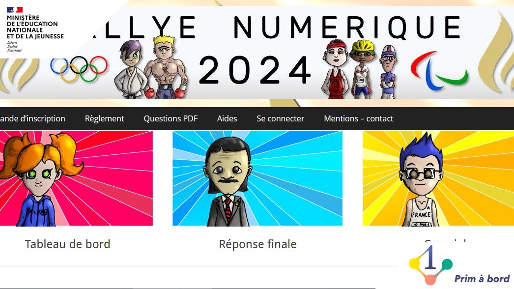 Cycles 2⃣ et 3⃣ | Enseigner

📌 Le rallye numérique du Doubs, une édition 2024 autour des #JO2024

▶️ primabord.eduscol.education.fr/le-rallye-nume…

✅ Un rallye pluridisciplinaire
✅ Par groupe de 5 ou en classe entière