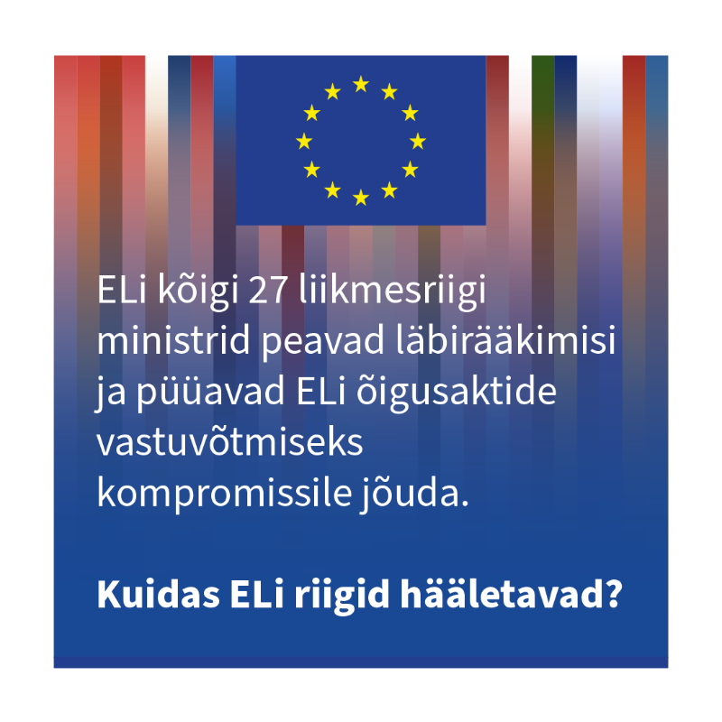 EUCouncil's tweet photo. Head iseseisvuspäeva, Eesti!
Eesti saab koos teiste ELi riikidega nõukogus ELi õigusakte arutada, nende üle läbi rääkida ja neid vastu võtta.
Kuidas see toimub? Vaata meie veebisaidilt ↓
#EV105