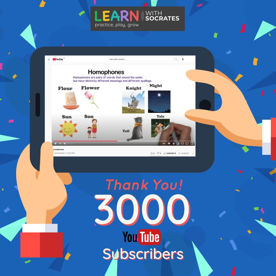 With_Socrates's tweet photo. Thank you to all subscribers for our channel. Follow us and subscribers to learn all the learning videos.
https://t.co/16LtG9pfy1
#youtube #learningvideoforkids #videolearningtool #learningisfun
#practice #play #grow #learning #educationforall https://t.co/YZQgDVtZn5