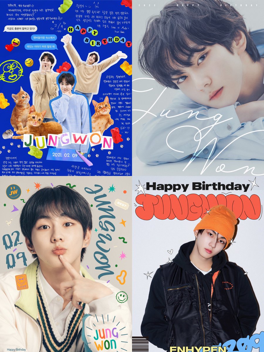 EN7ernally's tweet photo. jungwon’s birthday poster from 2021-2024 🥳🎂 https://t.co/clwgKChIZu