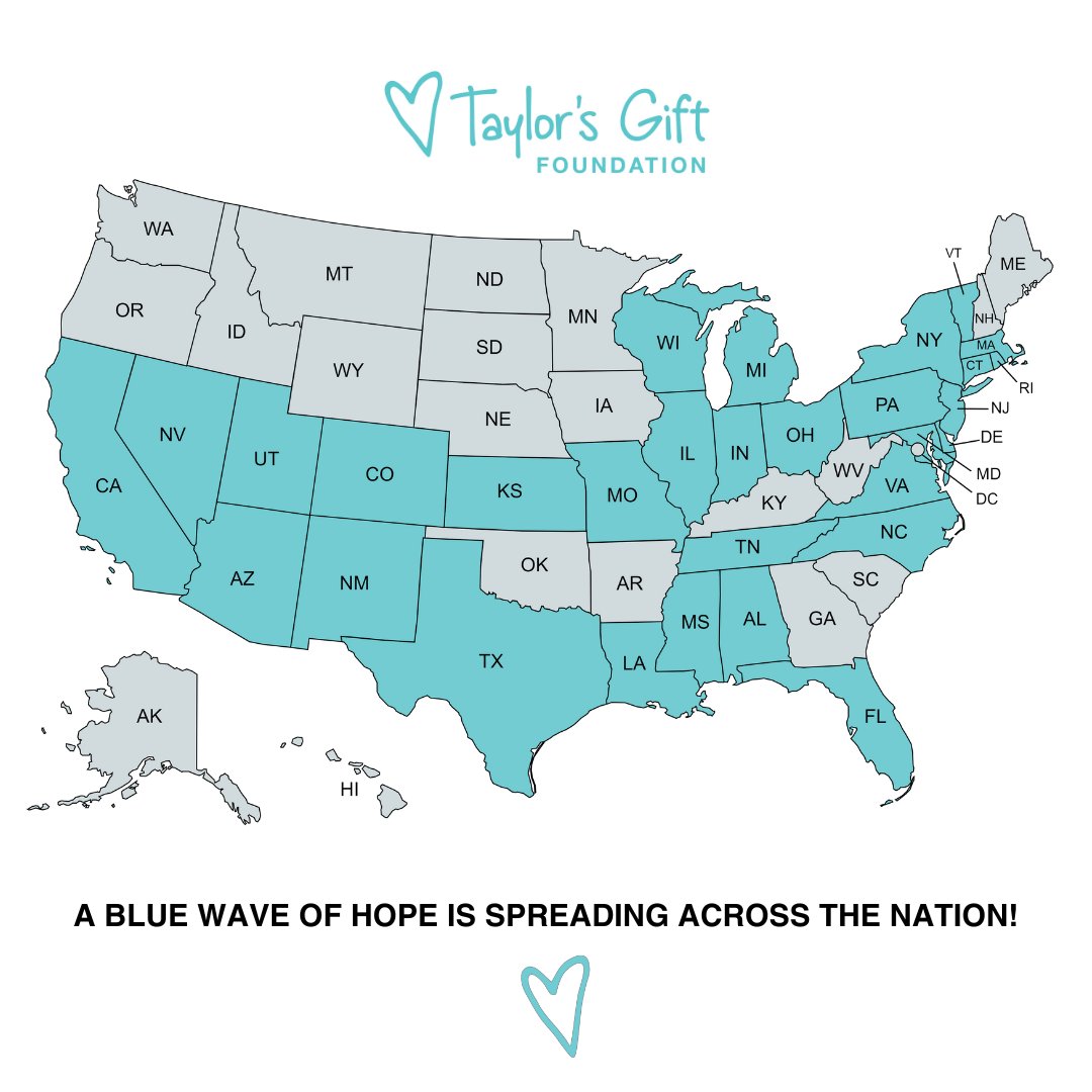 Donor family members from 31 states participated in our grief support services during 2023. 💙 We love the visual of seeing a blue wave spread across the nation!