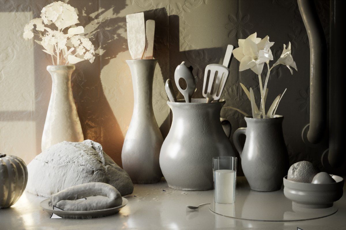 Jkub's tweet photo. Portuguese still life in @UnrealEngine using Pathtracing. #ue5 #unrealengine #portugal https://t.co/PaOp3hLbHm