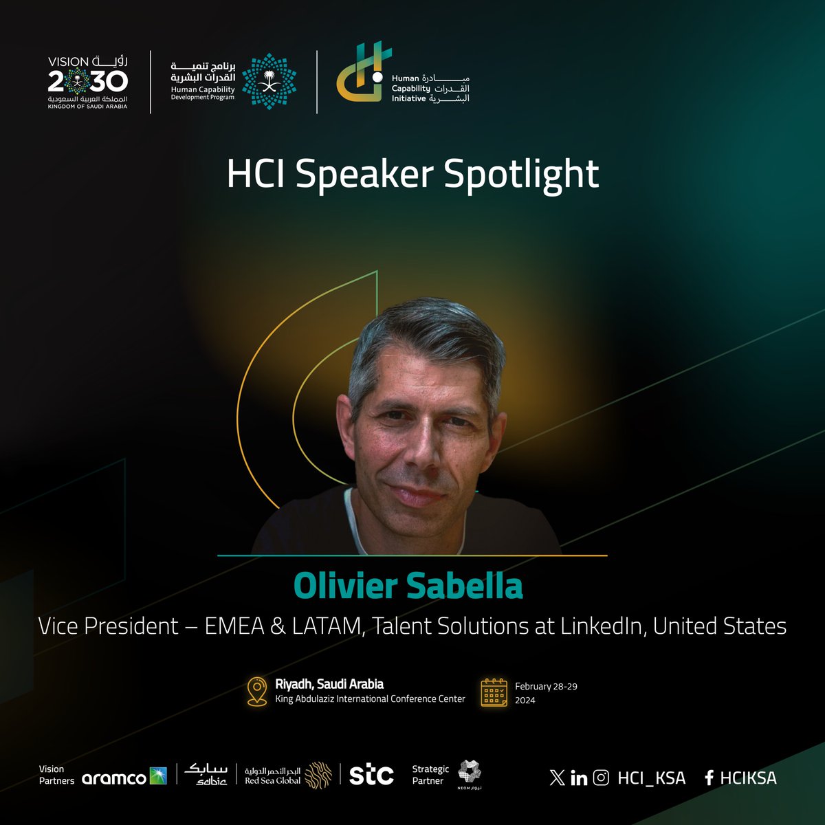 What if we could transform visions into reality?

Join Olivier Sabella, Vice President– EMEA &amp; LATAM, Talent Solutions of <a href="/LinkedIn/">LinkedIn</a>, at #HCI2024 to explore how organizations can empower their people to reach business objectives.

Register here: bit.ly/RegisterHCI