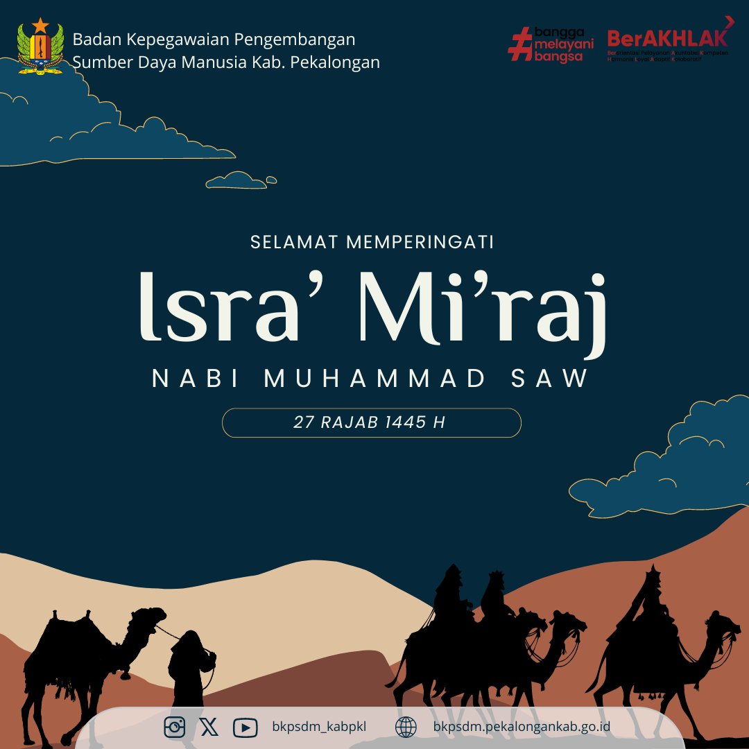 bkpsdm_kabpkl's tweet photo. Selamat Memperingati Isra' Mi'raj 27 Rajab 1445 H https://t.co/WvXyd4GgbR