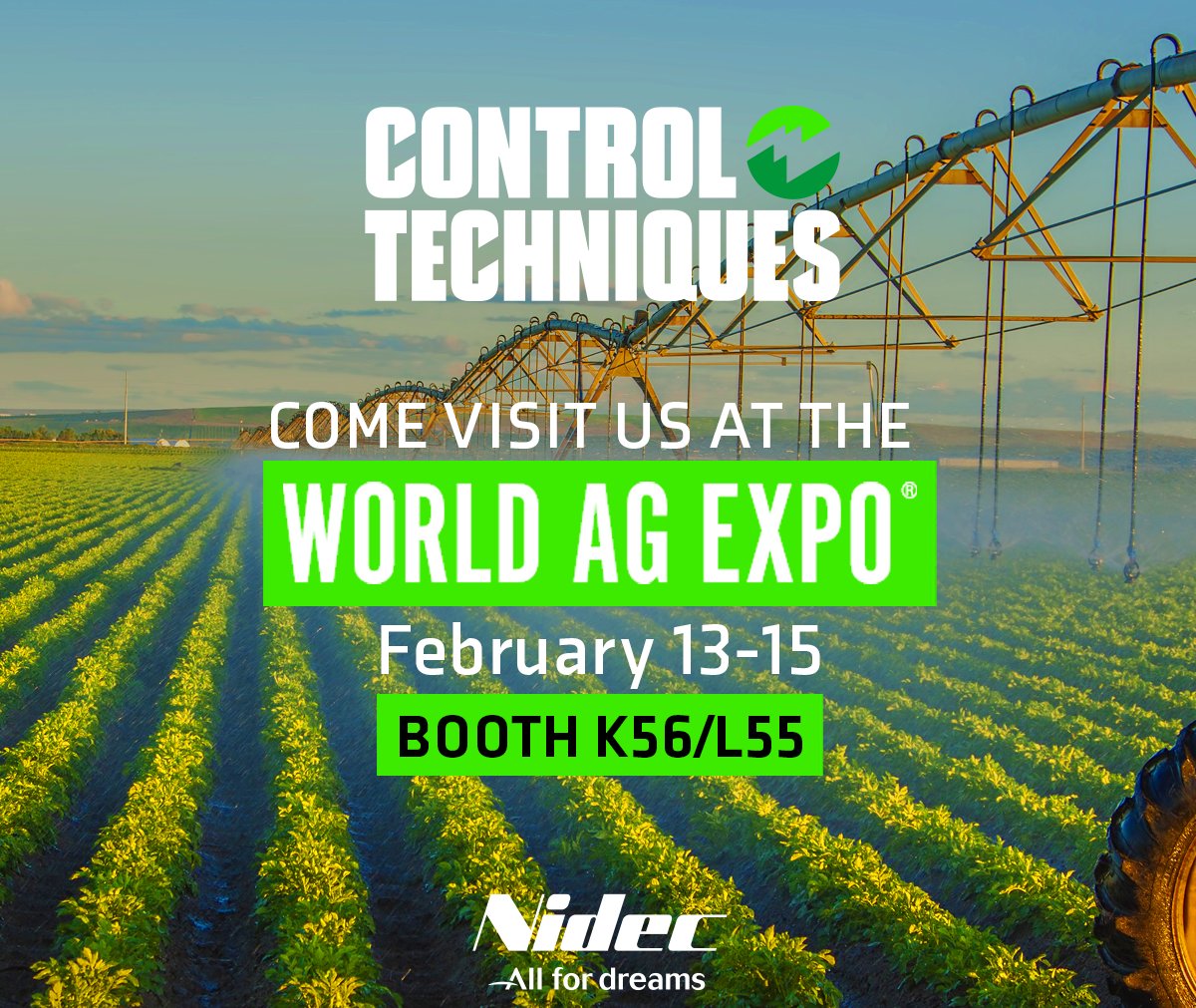 Ready for the WORLD AG EXPO? 

We'll be featuring our Pump Drive F600 and Wall Mount Panel solutions at the Valley Power Supply booth K56/L55. Find out more: brnw.ch/21wGNk2

Tulare, CA February 13-15! 👋 

#DriveObsessed #ControlTechniques #Nidec #WorldAgExpo