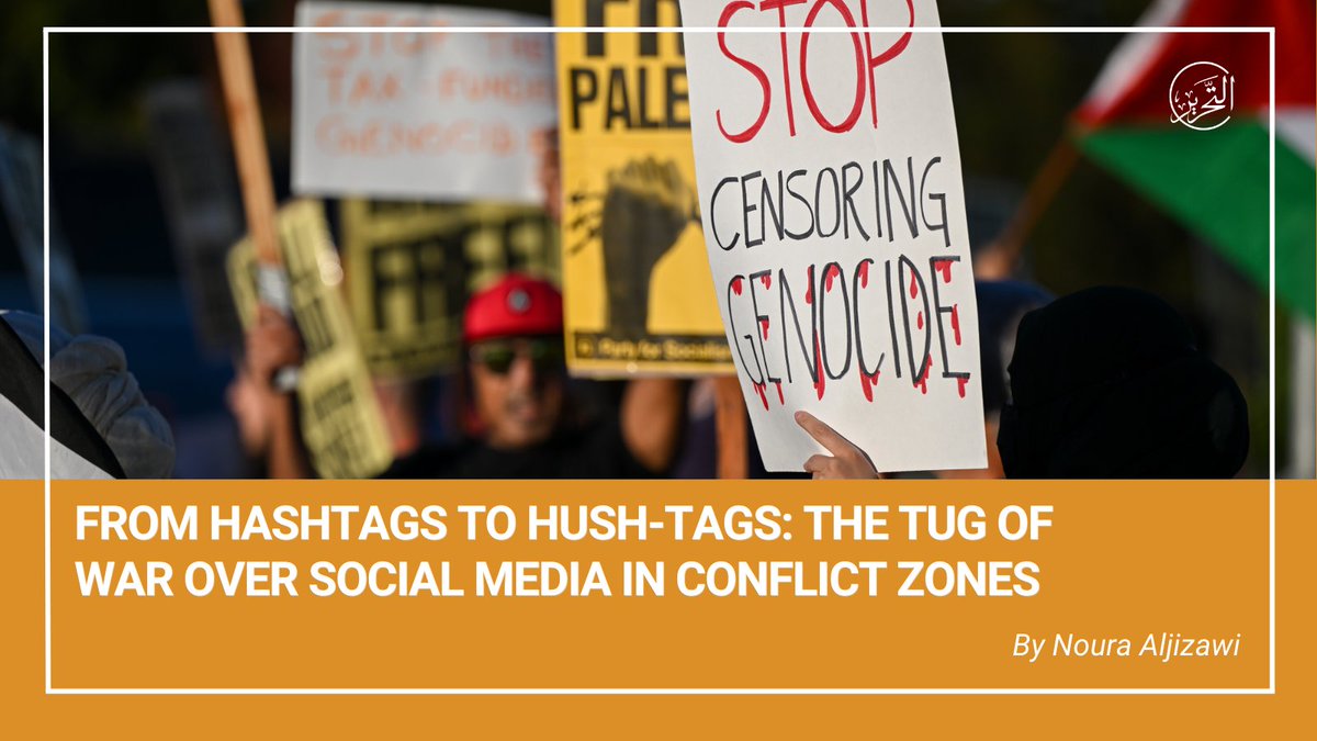 NEW: Social media can amplify the voices of those in conflict zones, but censorship and silencing by tech platforms is often a gift to authoritarian regimes and the perpetrators of violence, @nouraaljizawi examines. timep.org/2024/02/08/fro…