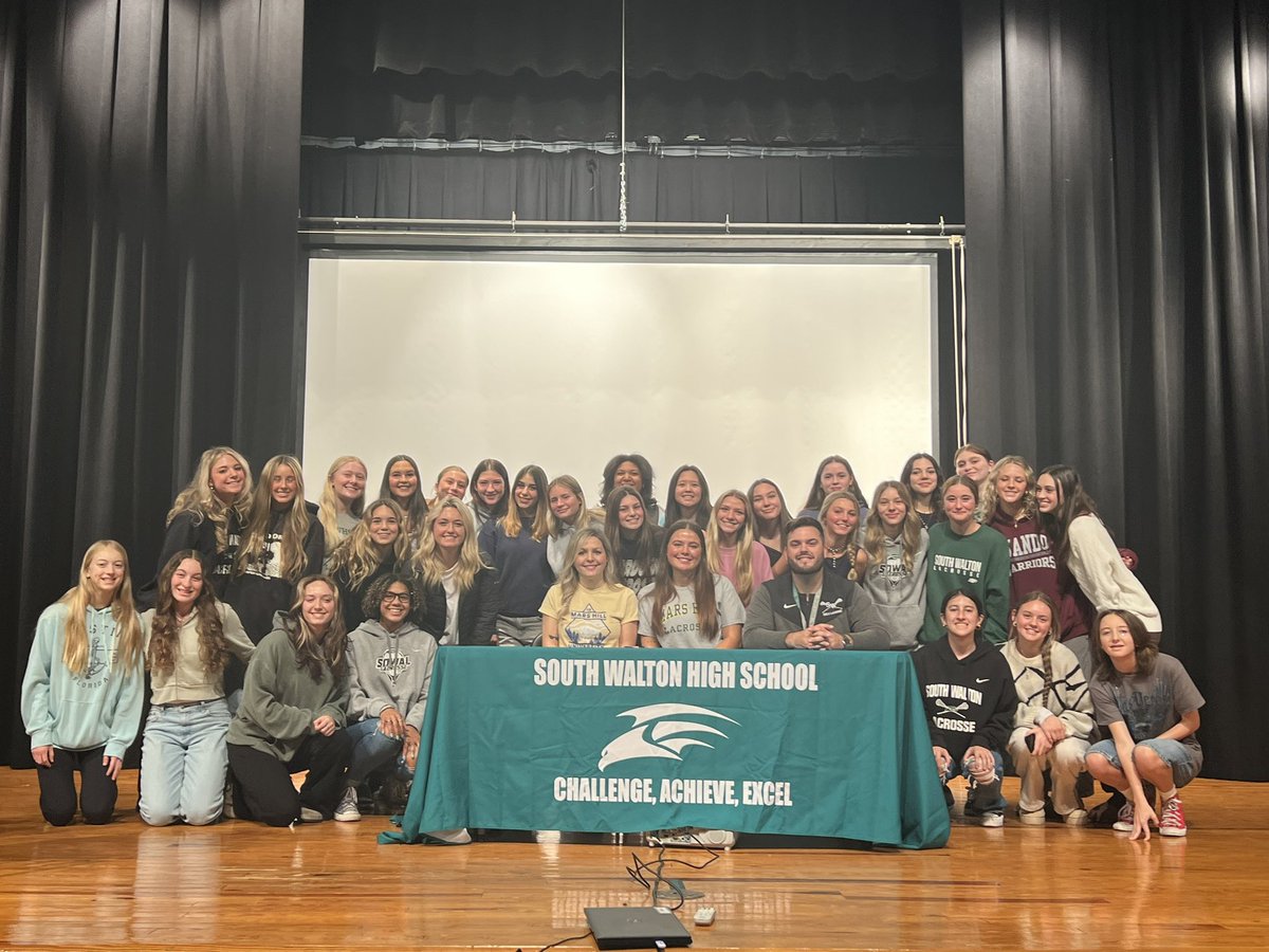GirlsLacrosseSW's tweet photo. Congratulations to 15 on your signing day to further your playing career at @marshill_wlax , we look forward to you representing South Walton and dominating in every aspect of life! #FeedItSendIt 🤙🏼 https://t.co/RuGojwC4Xh