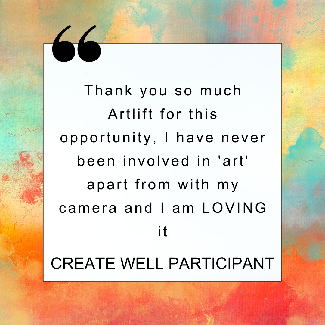 It is always lovely to hear how much participants on our programmes enjoy creative arts.  #artsonprescription #artsonprescriptiongloucestershire #creativearts #artsandwellbeing