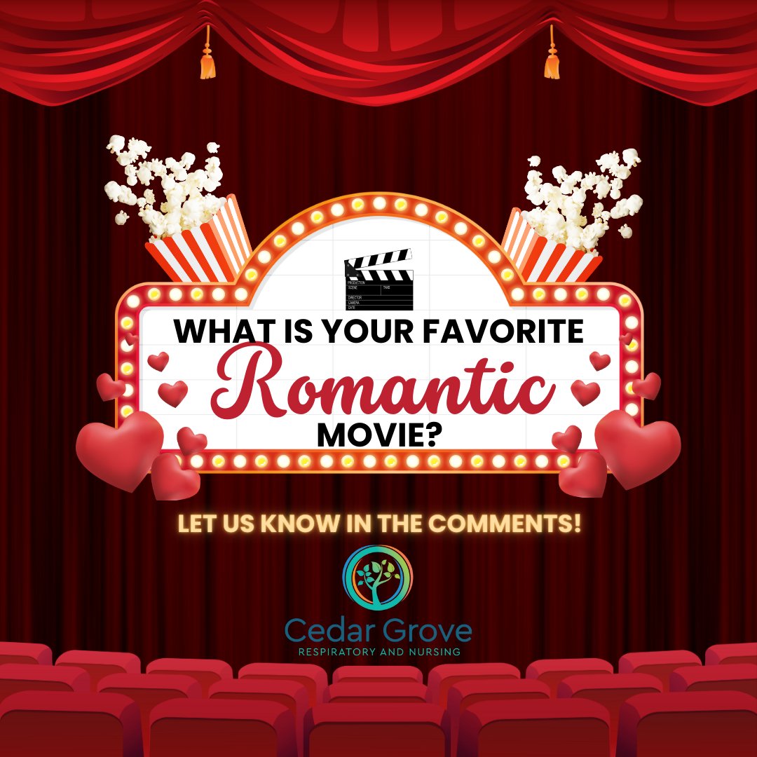 CedarNursing's tweet image. Love is in the air! What is your favorite romantic flick? Let us know in the comments!
#CedarGrove #ValentinesDay #CommentBelow #SkilledNursing
