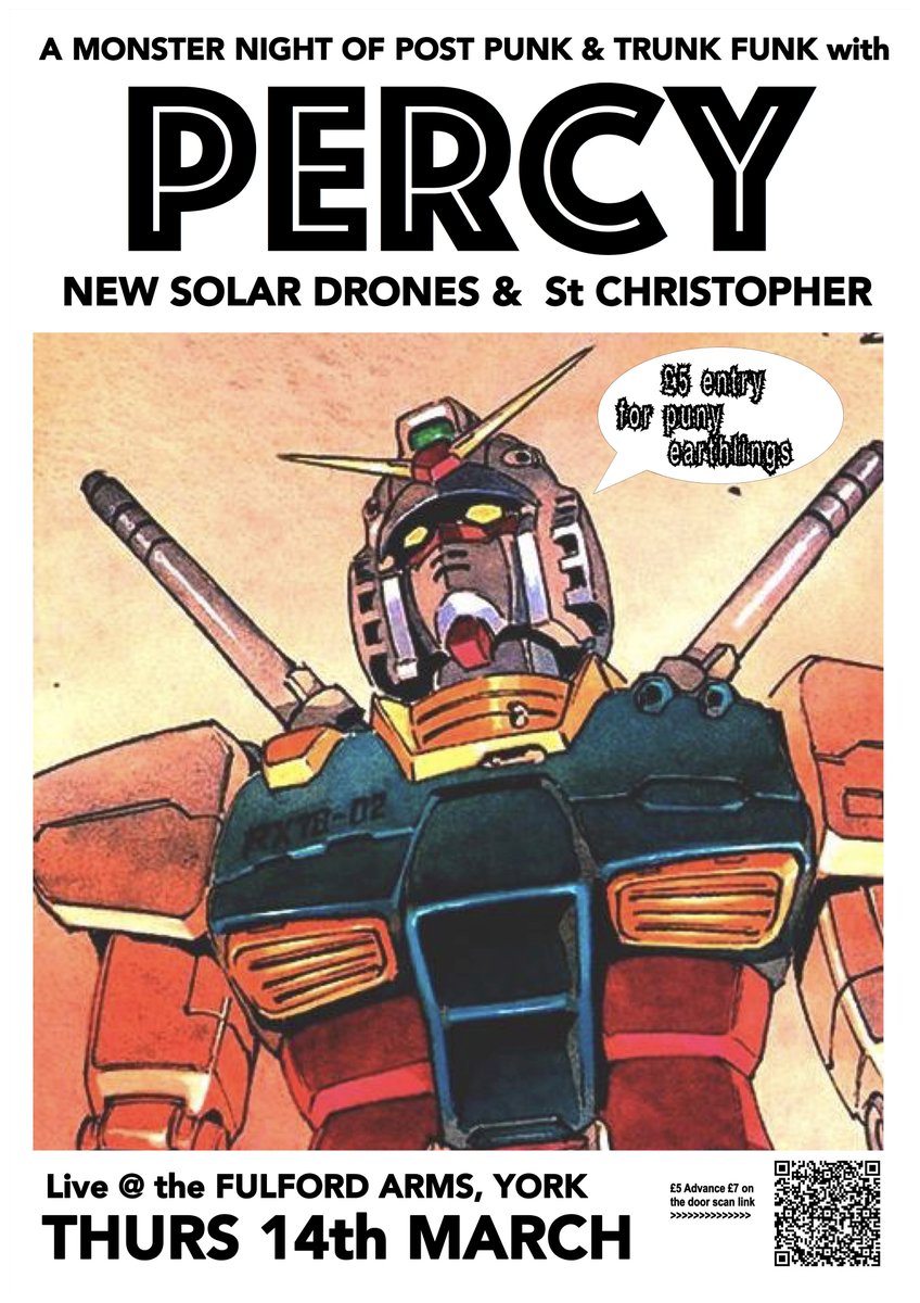Incoming Gig! going to be a fab night @fulfordarmsyork with #NewSolarDrones and special guests - 90s @Sarah_Records legends #St.Christopher #excited
