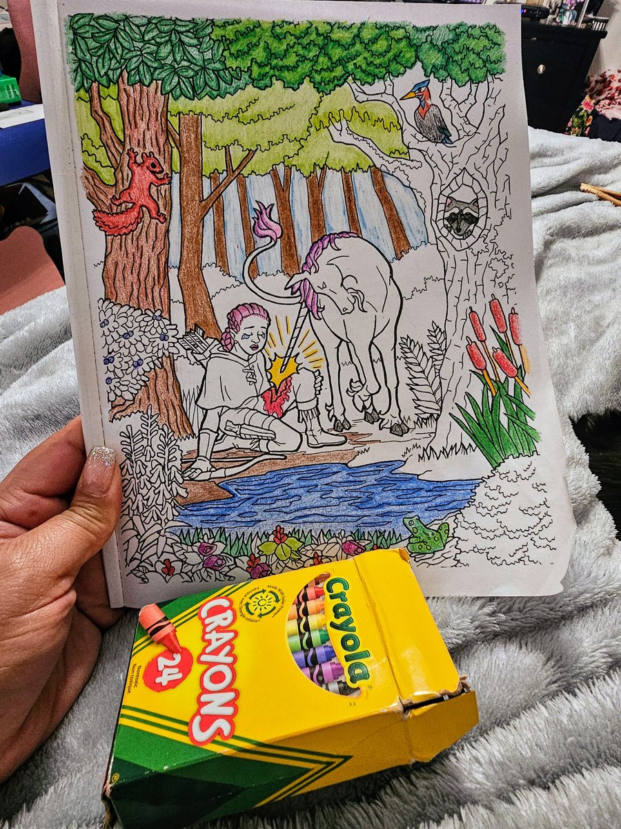 You know it's serious when I pull out the crayons...😆 This is from the Shelf Care: A Tabletop Coloring Book.