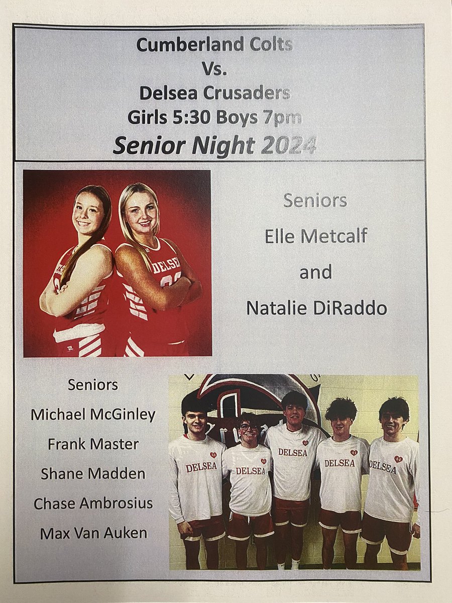 Delsea Girls Hoops (@delseagrlshoops) on Twitter photo Come out tonight and thank the Delsea Basketball Class of 2024! <a href="/delseaathletics/">Delsea Athletics</a> <a href="/DelseaHoops/">Delsea Boys Hoops</a> Come out tonight and thank the Delsea Basketball Class of 2024! <a href="/delseaathletics/">Delsea Athletics</a> <a href="/DelseaHoops/">Delsea Boys Hoops</a>