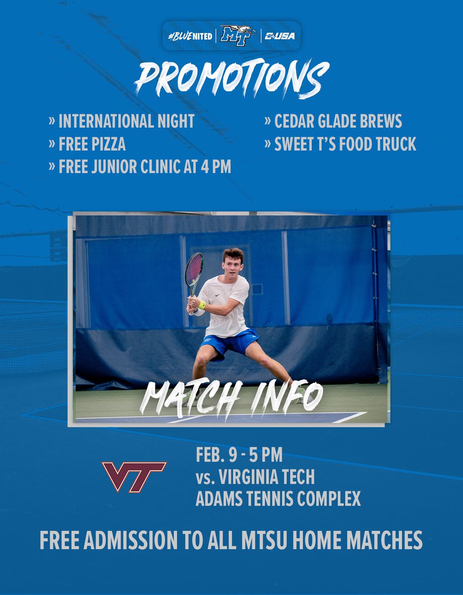 CoachJimmyB's tweet photo. Tomorrow, Friday, Feb 9th at 5pm indoors at ATC versus the Virginia Tech Hokies, π π, Sweet Tβs π π₯ π», Cedar Glade Brewery selling π», International Day, and π kids clinic at 4pm, be there!!! #packtheatc #tcoos https://t.co/vSXj8qEmbW