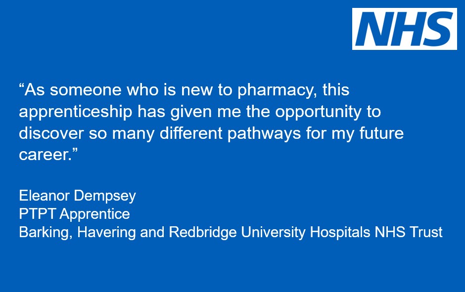 Eleanor shares how #pharmacy apprenticeships are an excellent option if you are new to healthcare @BHRUT_NHS @HASOEngland #NAW2024 #Talentforcare #Pharmacy #HealthCareersUK