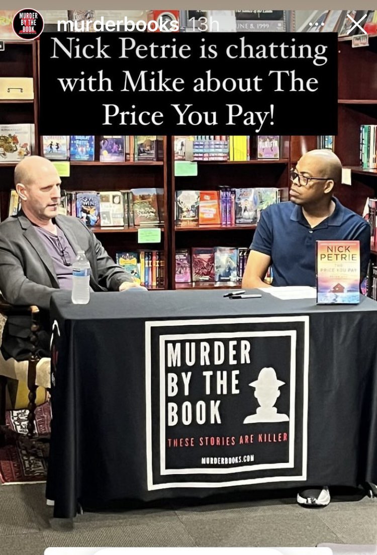 Had a fine time last night at <a href="/murderbooks/">Murder By The Book</a> with Mike Wilson - great questions from Mike and the audience!  Next stop: <a href="/barbarasbooks/">Barbara's Bookstore</a> in Hawthorn Hills, IL!