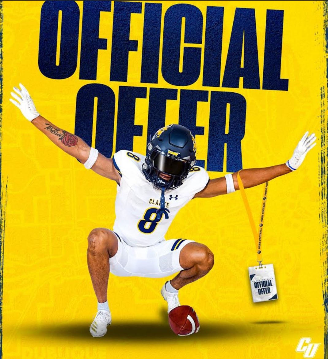 DerryQuincy's tweet photo. beyond bless to receive my first d3 offer to continue my academic and athletic career at Clarke University #GoPride https://t.co/pdUT6h5JBV
