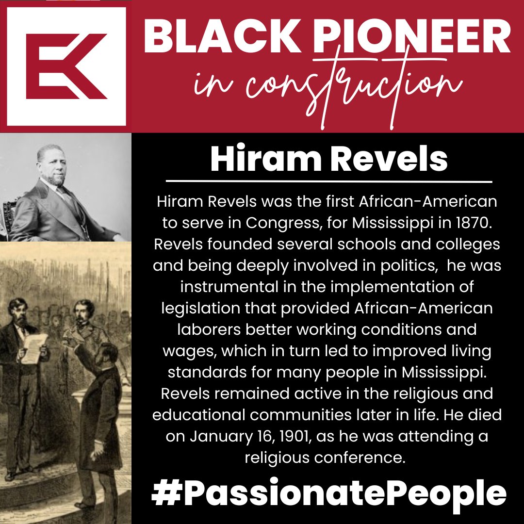 EKCompanies's tweet photo. February is Black History Month and to help celebrate, E&amp;K will be sharing stories each week of black pioneers in construction and the influence they had and have on our industry. Help us celebrate and share their stories!

#EKCompanies #BlackHistoryMonth  #PassionatePeople https://t.co/mYPC6FSDVq