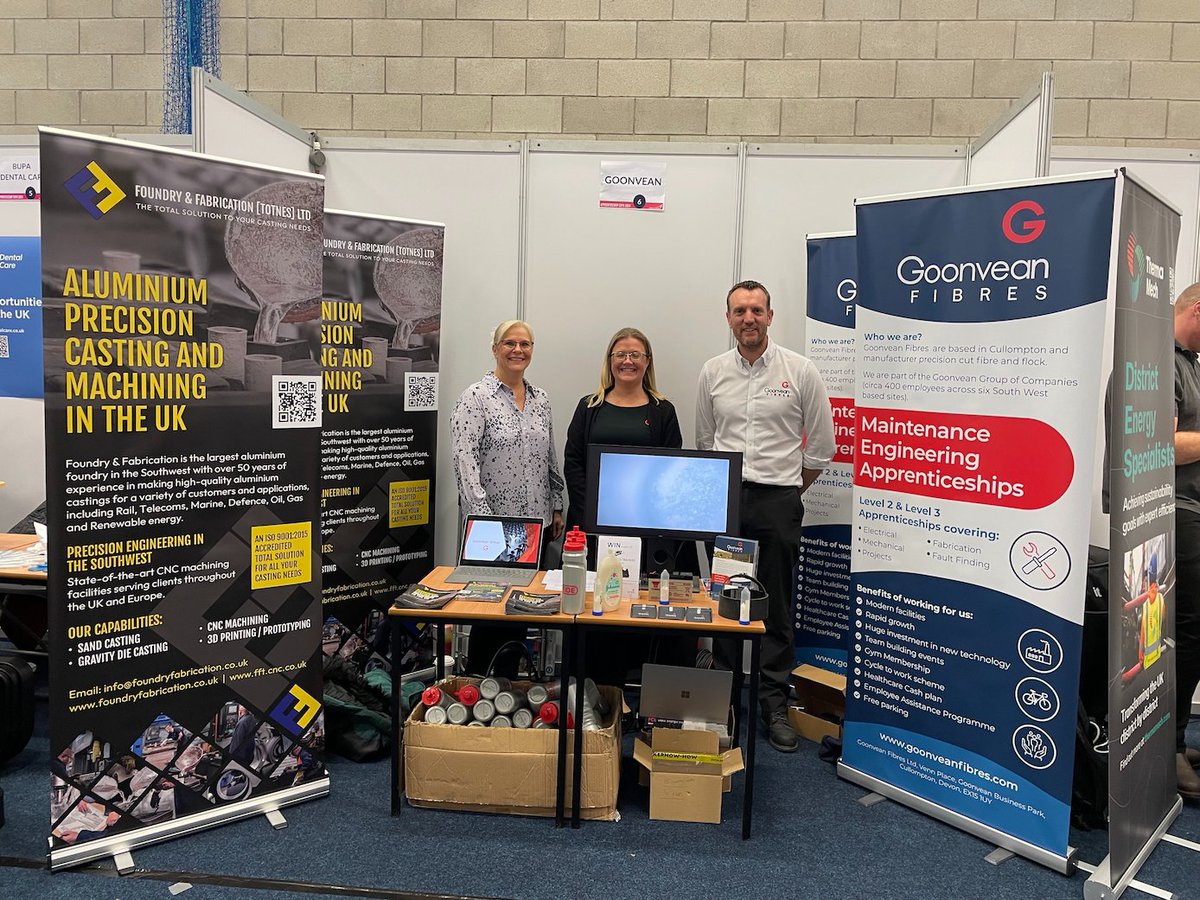 As part of #NationalApprenticeshipWeek, we're at Exeter College’s #Apprenticeship Expo 🎉

Representing Foundry & Fabrication, as well as the Goonvean group, Marcia is here to chat about #apprenticeship opportunities until 4:30!

#NAW24 #ManufacturingUK #UKMfg #ExeterCollege