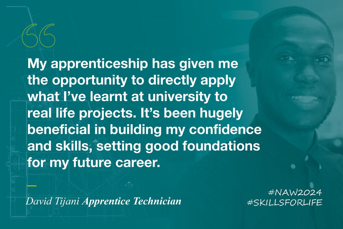 Next up in our #NationalApprenticeshipWeek series is Apprentice Technician, David Tijani, who says the skills and confidence he's gained through his apprenticeship is a gamechanger. #NAW2024 #skillsforlife #careers #engineering