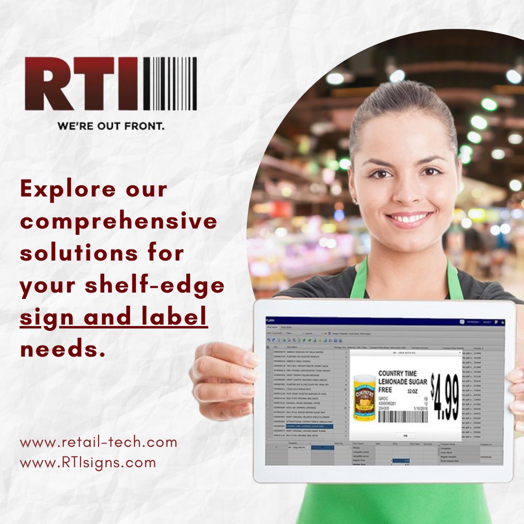 Retailers, explore our comprehensive solutions for your shelf-edge sign and label needs. Our comprehensive range includes industry-leading software, DESIGN-R-LABELS, along with consumables and high-quality media. Uncover everything you need at retail-tech.com!