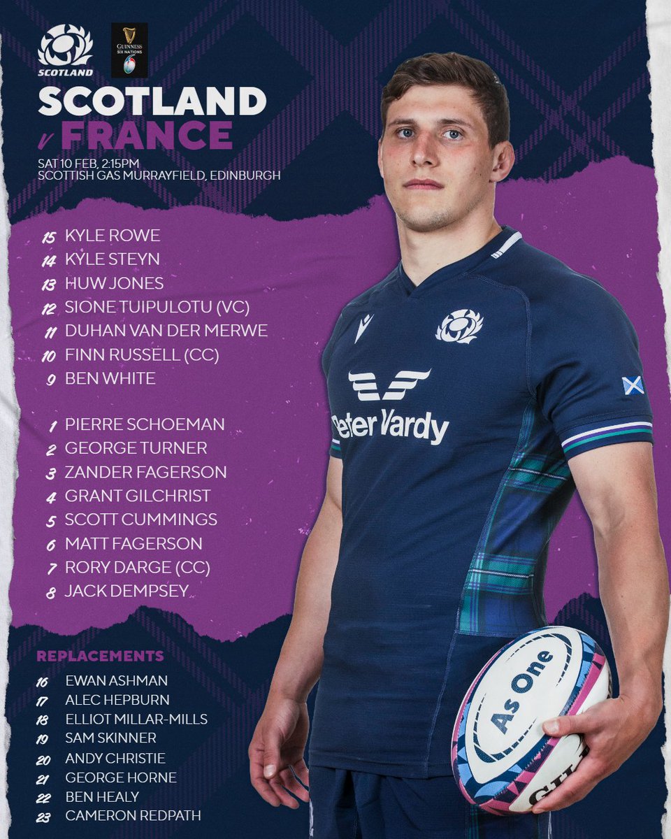 CompoRugby's tweet image. 🏴󠁧󠁢󠁳󠁣󠁴󠁿 @Scotlandteam - @FranceRugby 🇨🇵

⏱️ Samedi, 15h15
📺 France 2
🏟️ Stade Murrayfield, Edinburgh 

#GuinnessSixNations #SCOvFRA #SCOFRA