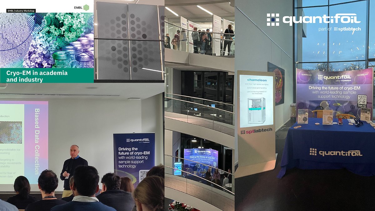 Great week @EMBLEvents #cryoEM conference last week! Excited to see so many at our booth (even after hours!) and workshop. And is that even EMBL getting in on the #HexAuFoil vibe?😉If you're feeling the excitement as well, why not try them today: quantifoil.com/resources/hexa…