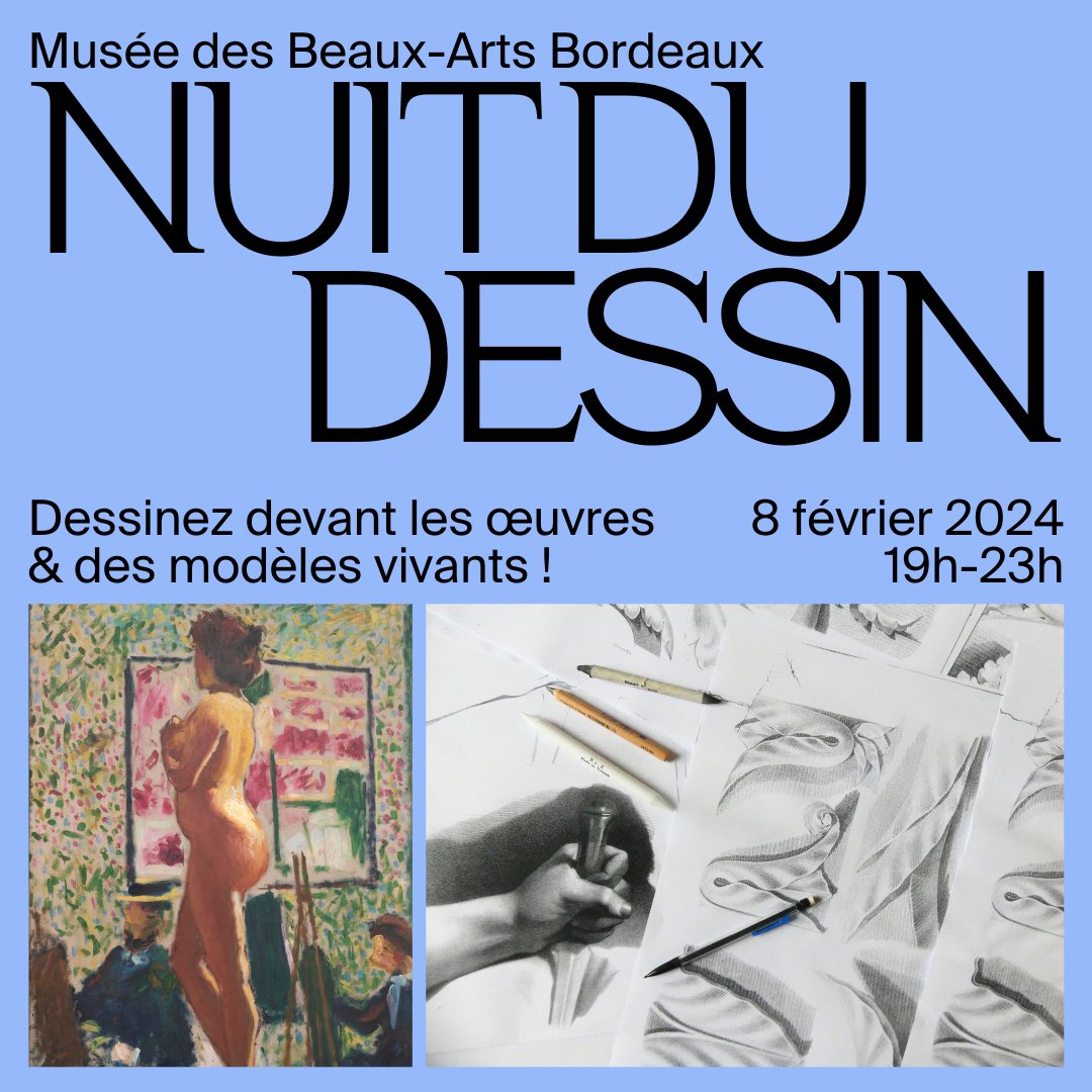 📅 C'est ce soir ! RDV à 19h au MusBA pour notre 1ère Nuit du Dessin ✍️devant nos œuvres ou d'après modèles vivants grâce aux étudiants de @ArtothemAsso Amateur ou confirmé rejoignez-nous pour une nuit artistique au musée ! #nuitdudessin #MusBAetmoi