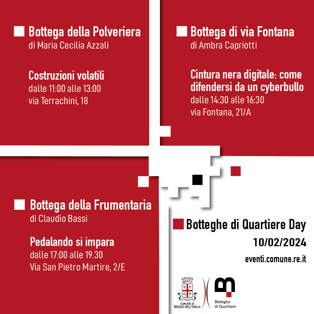 💥L'attesa è finita! Sabato #10febbraio inauguriamo le Botteghe di Quartiere a #ReggioEmilia, tre spazi pubblici rigenerati dedicati al saper fare, gestiti da giovani creativi e makers, aperti alla comunità!
🎉Tutti invitati alla festa,il programma è qui🔗eventi.comune.re.it/eventi/evento/…