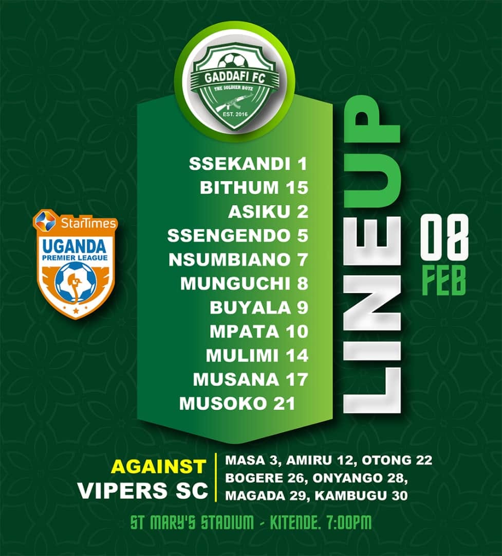 UPPC_FC's tweet image. How we line up today @VipersSC at Kitende
#VIPGAD #StarTimesUPL