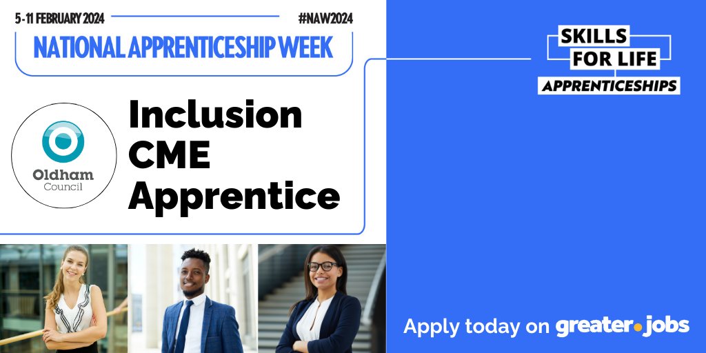 It’s National Apprenticeship Week 2024!

Are you in Oldham and looking for an #apprenticeship? <a href="/OldhamCouncil/">Oldham Council</a> has a fantastic opportunity to join their Inclusion and Children Missing Education team.

Read more and apply: ow.ly/eQ0n50QxNx2

#Oldham #OldhamJobs

#NAW2024