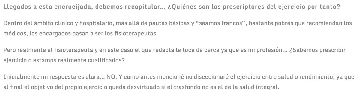 @orlandeando <a href="/Javi_Guerra_Ar/">Javi Guerra</a> @COLEFCanarias Algunos fisioterapeutas con más humildad para aceptar sus limitaciones y entender que el profsional del ejercicio, como en el resto de Europa, es fundamental.