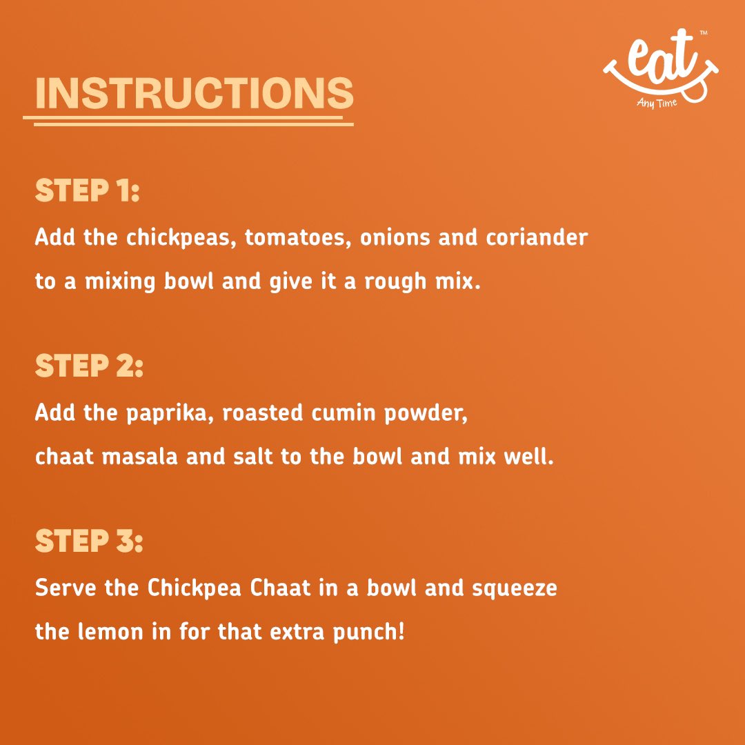 Discover the magic of our Chickpea Chaat! Packed with flavour and goodness, it's the ultimate snack upgrade you've been craving.

#EatAnyTime #HealthySnacking #MindfulSnacking #SnackAttack #TasteTheExcitement #ChickpeaChaat