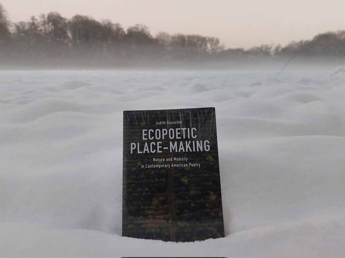 My book 'Ecopoetic Place-Making: #Nature and #Mobility in Contemporary American #Poetry' turned 6 months recently, so I took it for a winter photoshoot when it snowed in January. The photo below is my favorite. Happy Half-Birthday, dear #FirstBook!  #Ecocriticism #AmericanStudies