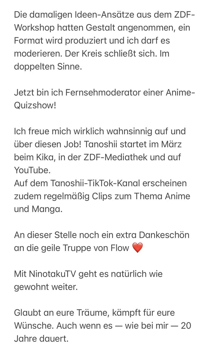 ninotakutv's tweet photo. Ich werde Fernsehmoderator einer Anime-Quizshow! https://t.co/gB1WbPPYJA