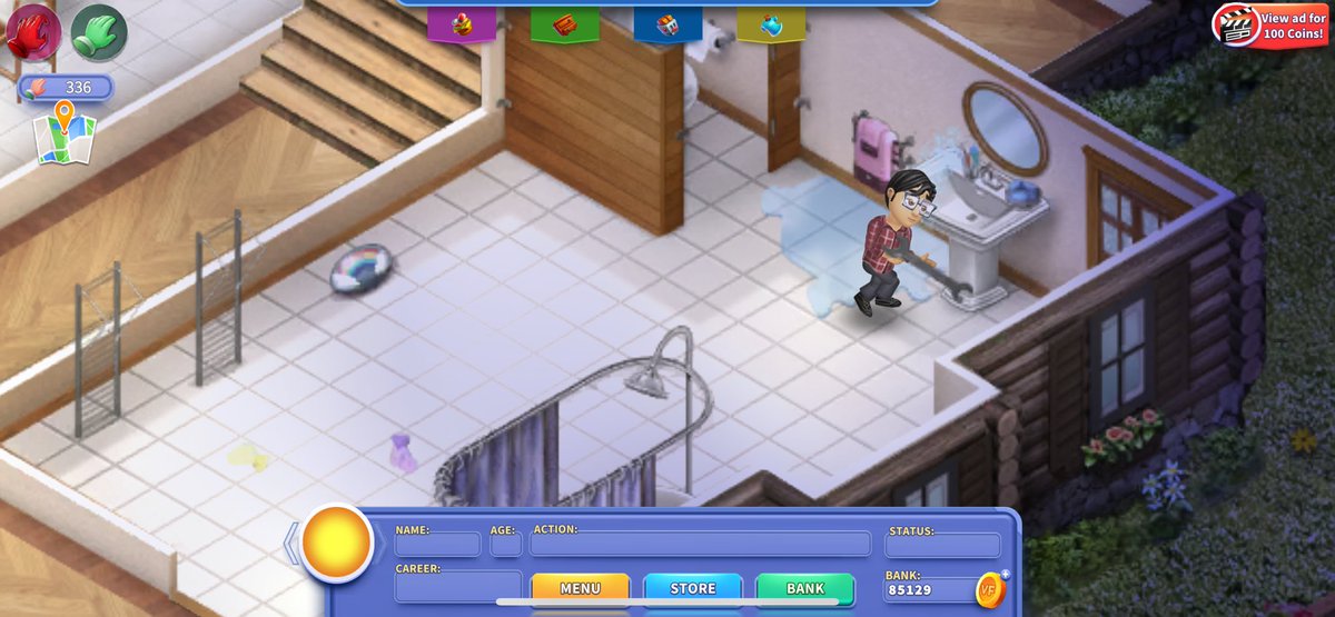Fixing the leaky sink .. 
he alone at home .. so sad 🫢 

#virtualfamilies3
