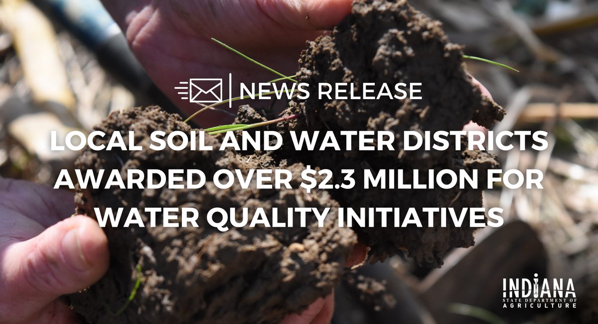 ISDA and the State Soil Conservation Board announced over $2.3 million of funding has been awarded to 26 projects through the Clean Water Indiana program.

Find the full release and learn more about the funded projects → bit.ly/3OAGIR5