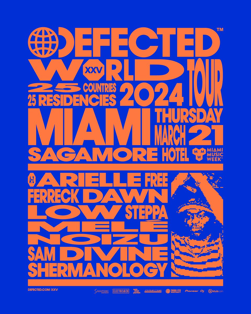 Hey Klubbers @DefectedRecords Miami Lineup is NOW HERE 😍🌴
 
Back once again for @MiamiMusicWeek , the Defected crew return once again with:
 
@ariellefree 
@FerreckDawn 
@Lowsteppa 
-Mele
-Noizu Sound
@samdivine 
@shermanology 

#klubcoin $KLUB #DefectedMiami #MiamiMusicWeek